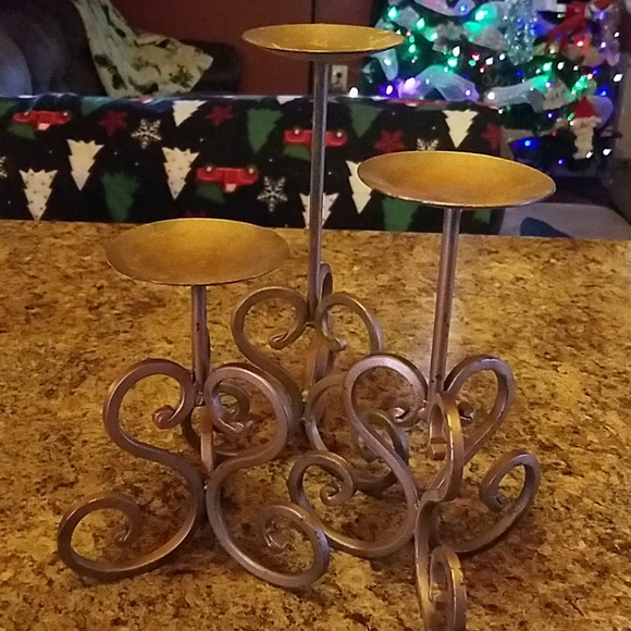 Set of 3 Antique-ish candle stands - Picture 1 of 3